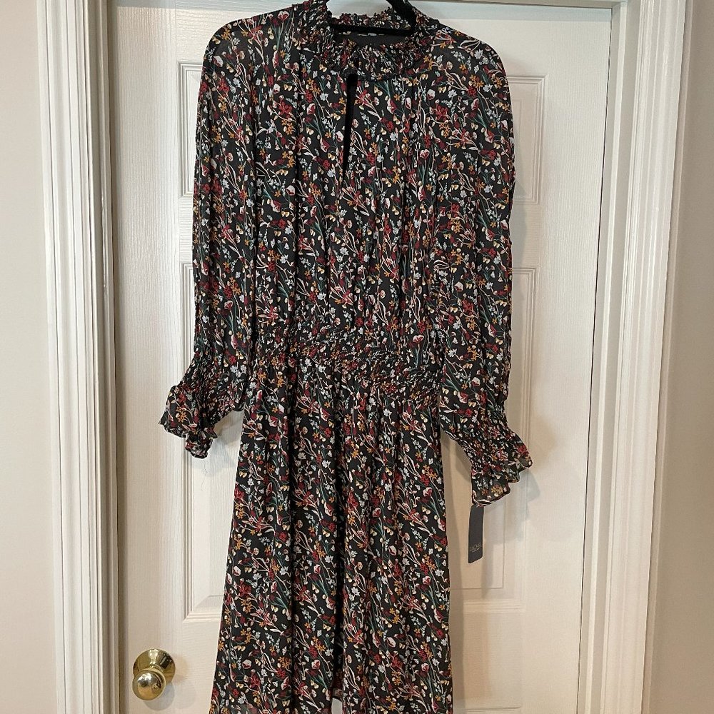 NWT RACHEL Rachel Roy Floral 1X Black Combo Dress